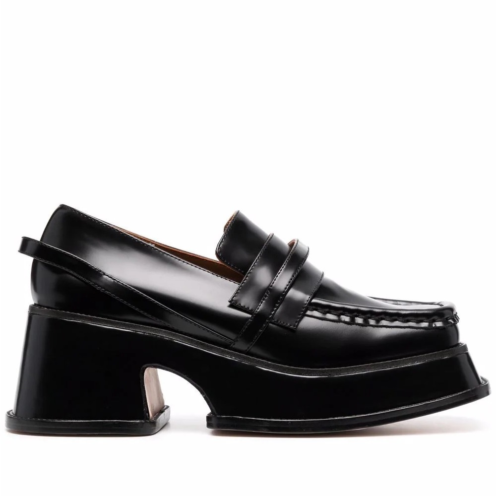 Lightly worn viral Shushu Tong leather platform loafers
